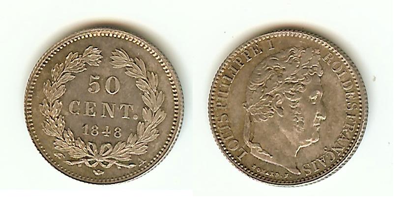 50 Cents Louis Philippe I 1848A SPL à SPL+